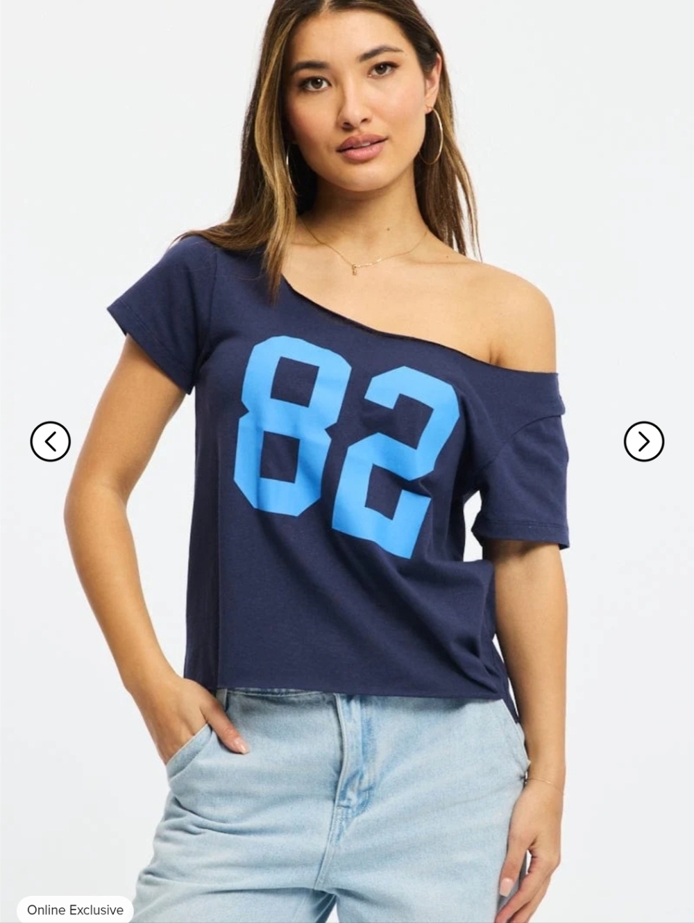 NWT AUS Ally Cream Off Shoulder Graphic T